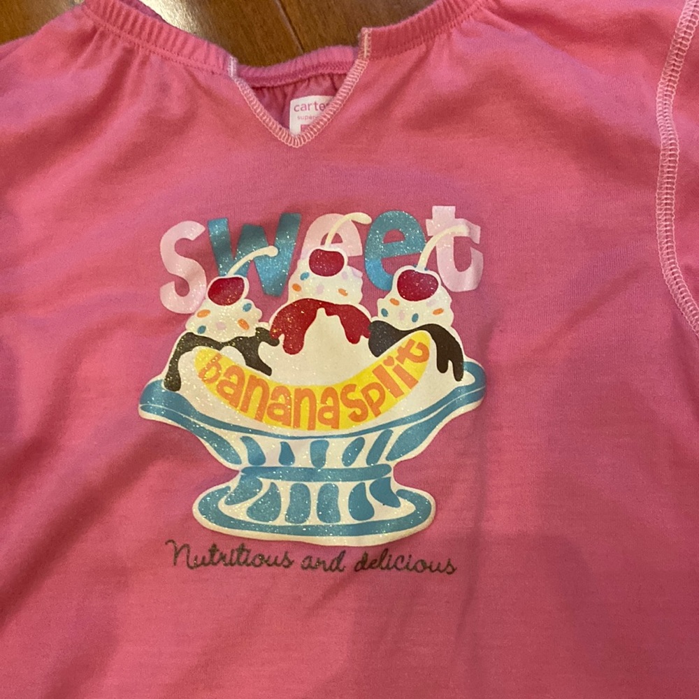 Carters girls size large pink long sleeve night gown pajamas